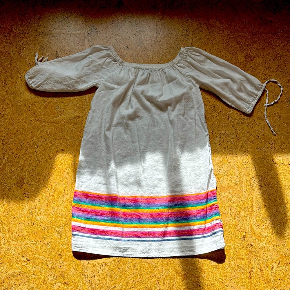 J Crew blouse - white with colored stripes - M